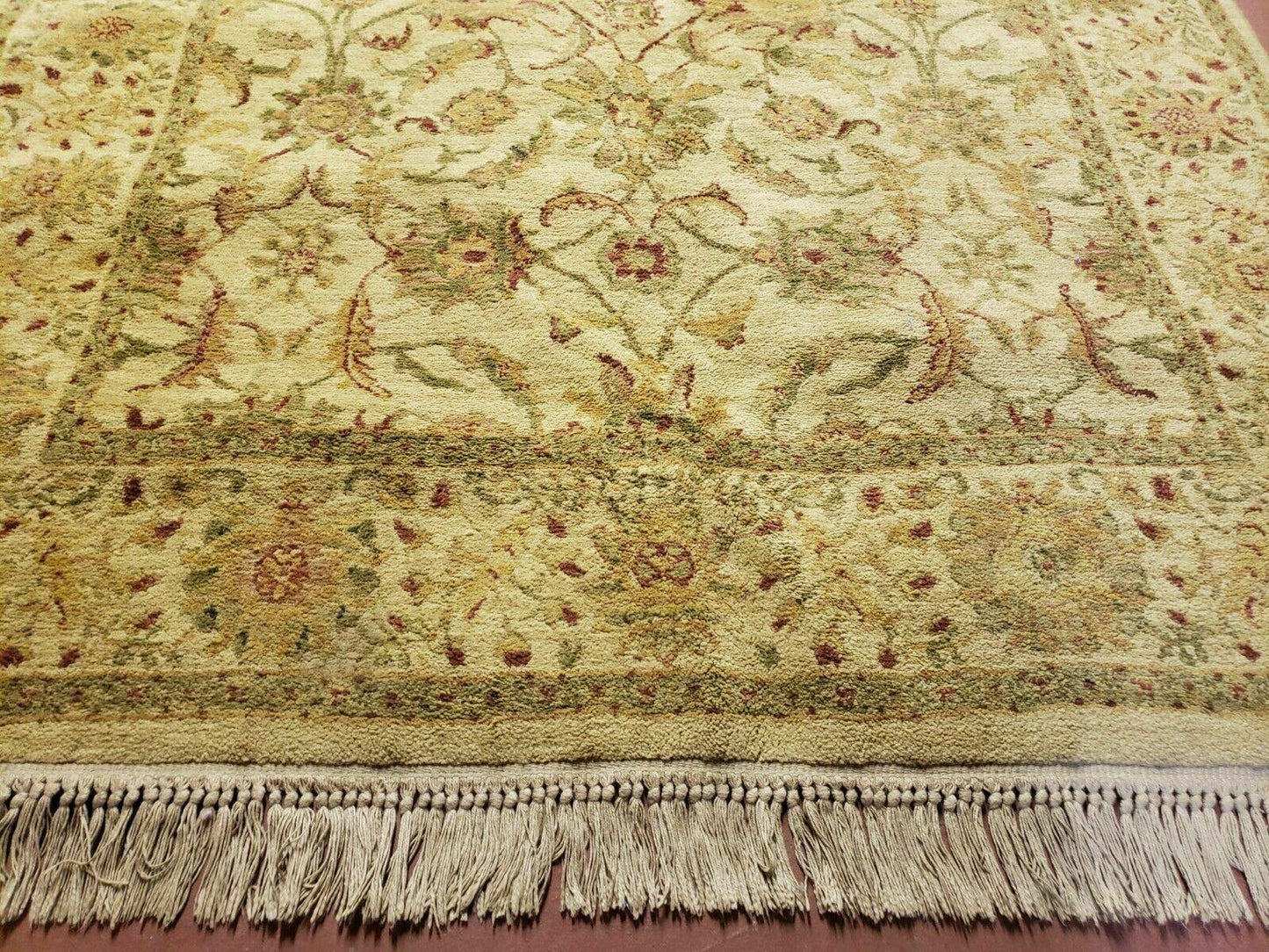 Belgian Power Loomed Rug 5x7 Vintage Oriental Wool Carpet Beige