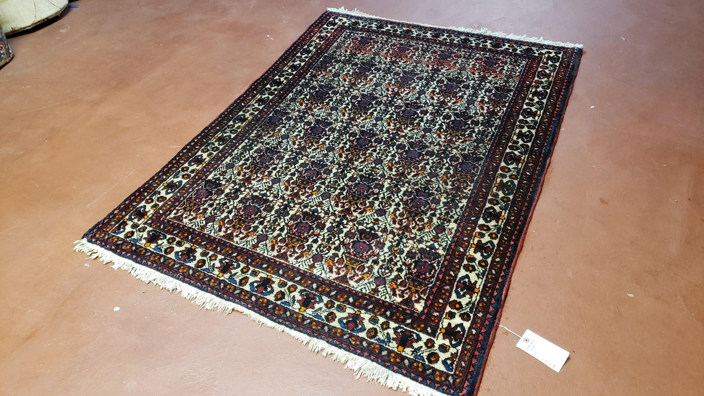 Persian Afshar Rug 3.6 x 5, Zili Sultan Pattern, Wool