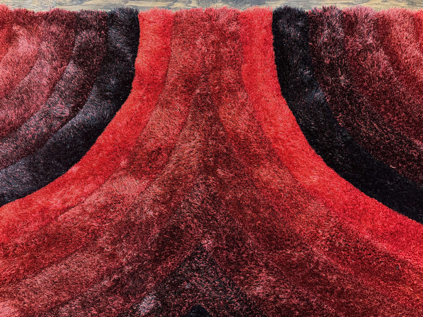 Red And Black Wool Shag Rug 5x7 Pair A Modern Area Decor For Living Rooms