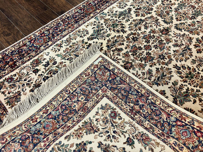 Karastan Rug 5.9 x 9 Ivory Sarouk #760, Vintage Wool Original Collection 700 Series, Discontinued