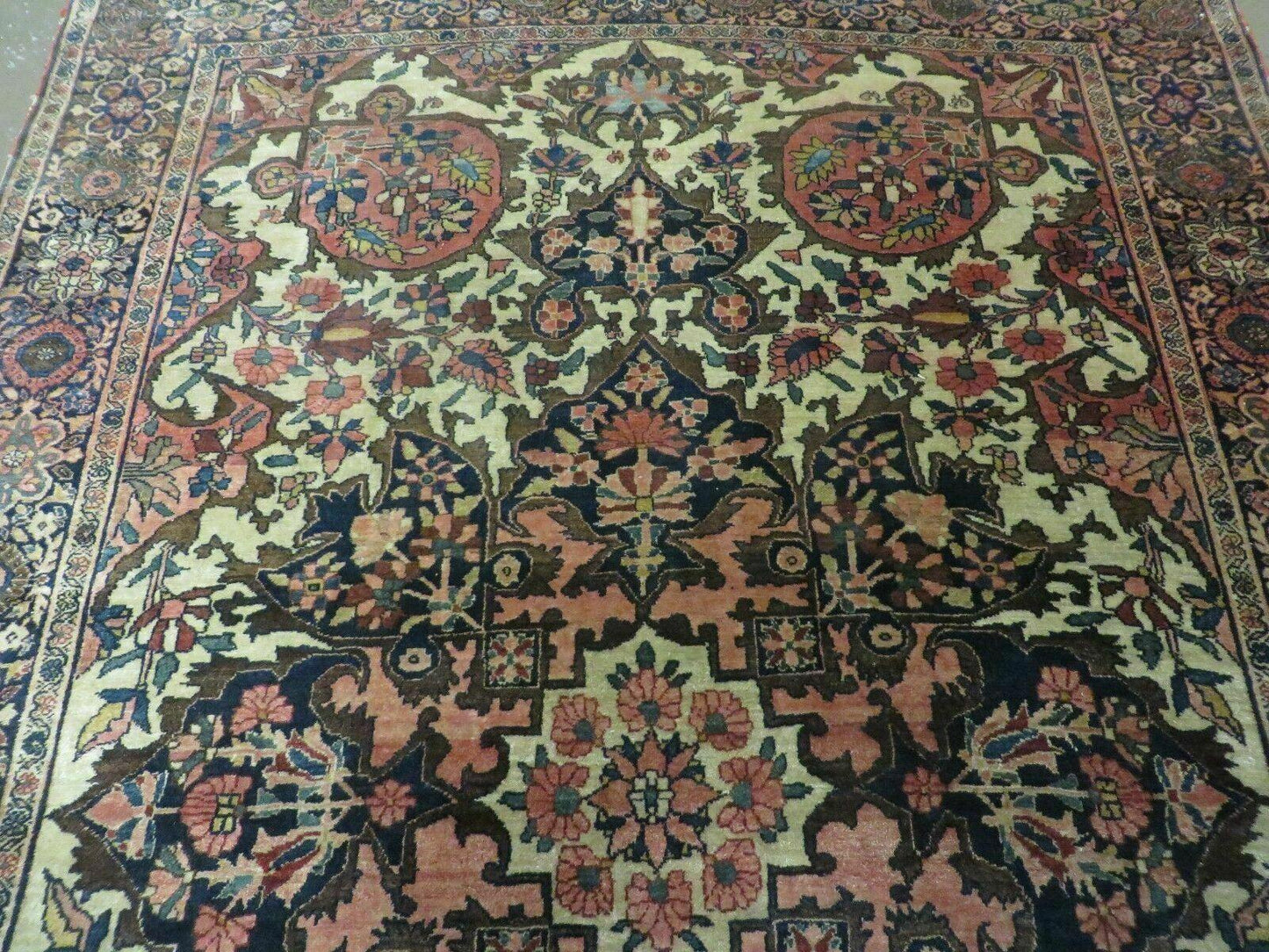 Antique Handmade Indian Floral Oriental Wool Rug 4x6 Feet