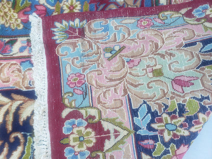 Antique Persian Kirman Rug 10x17 Oriental Carpet 10 x 17, Red, Multicolor, Namazian Signature Master Weaver, Shabby Chic, Semi Open Field
