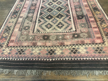 Persian Kurdish Kilim Rug 8x10 Handwoven Wool Flatweave Vintage Zarand Kilim