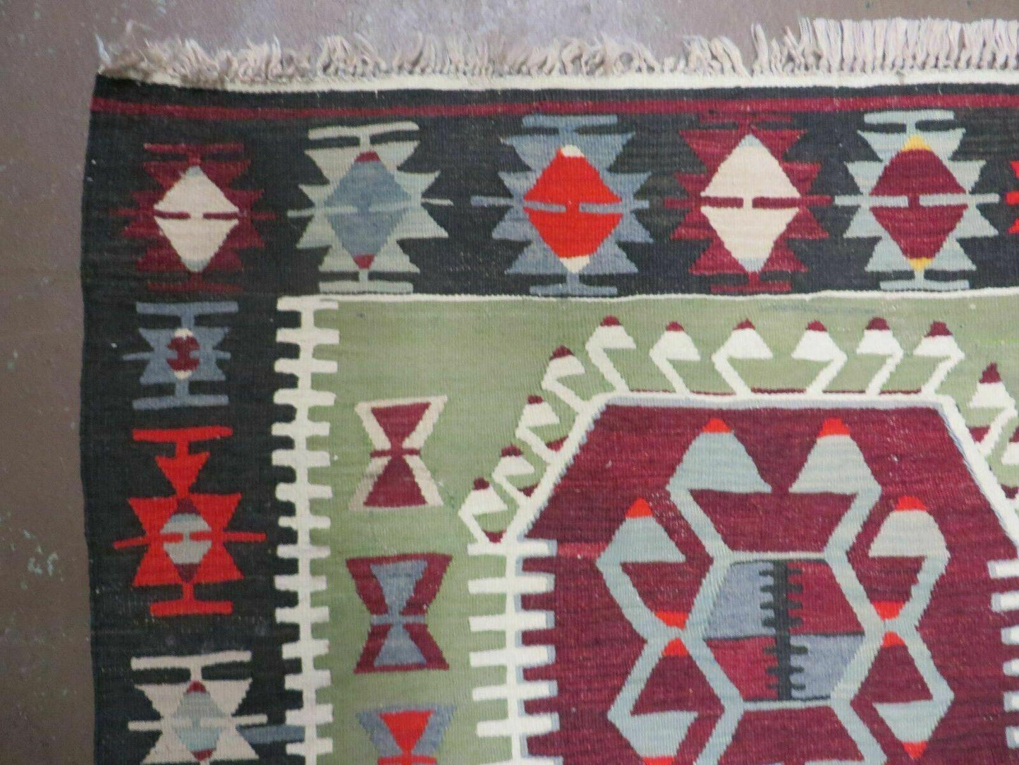 Turkish Kilim Rug Vintage Handmade Flat Weave Wool Veg Dyes 3 Ft 8 In By 5 Ft 1 In