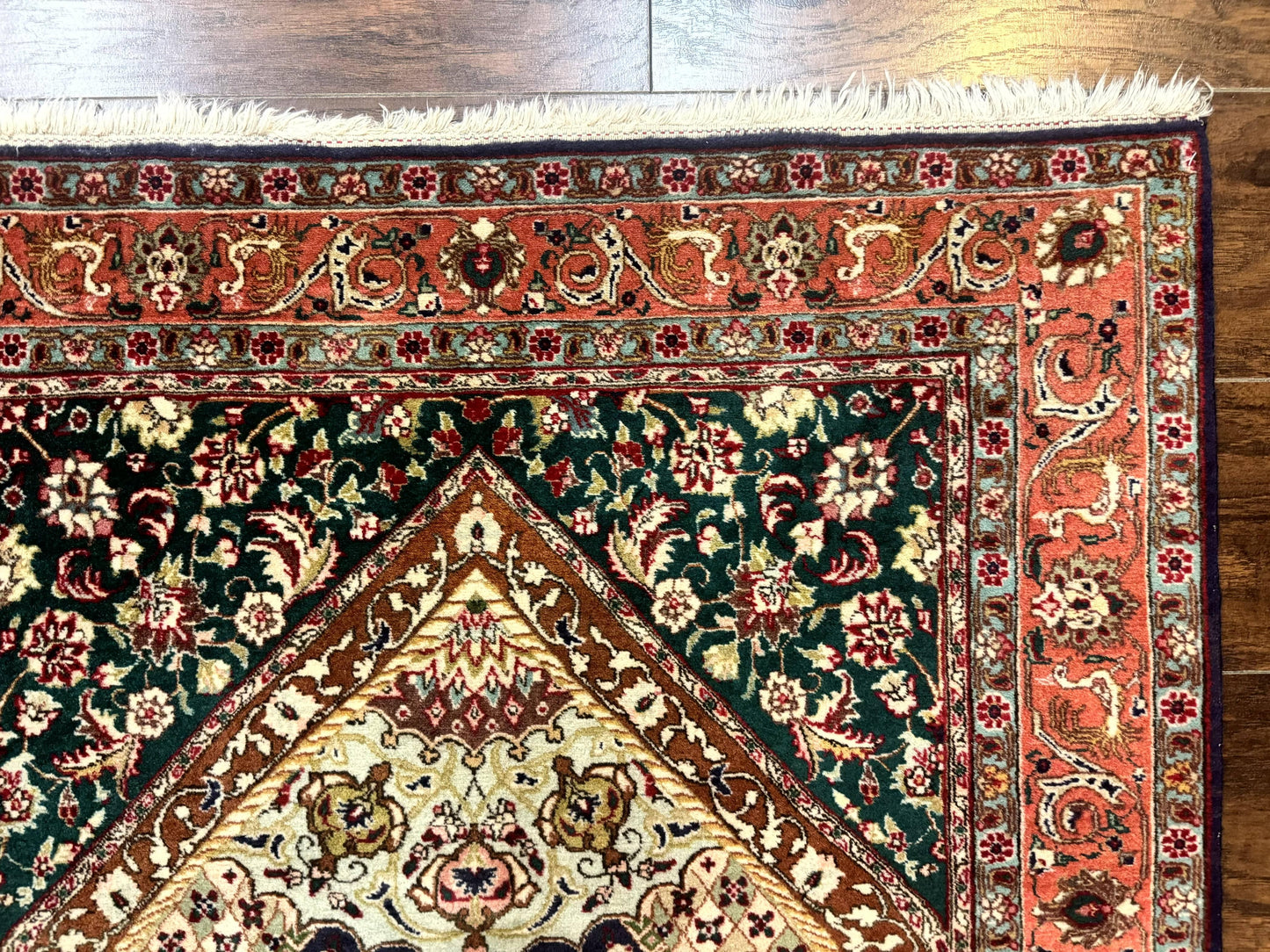 Persian Tabriz Rug 3x4, Navy Blue, Birds, Floral, Prayer Rug, Handmade Wool Rug, Finely Hand Knotted 325 KPSI