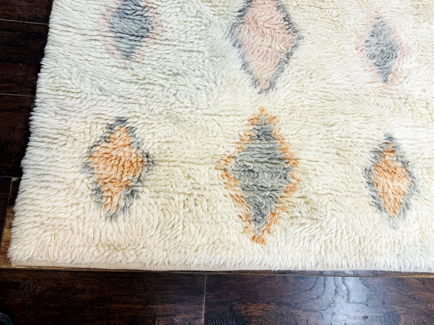 Large Modern Contemporary Indian Shag Rug 11x14, Ivory, Handmade Wool Carpet