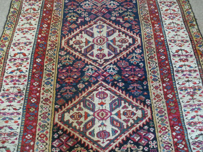 4' X11' Antique Handmade Turkish Anatolian Wool Corridor Kalegy Runner Rug