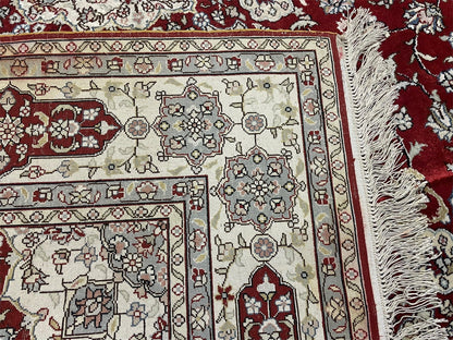 Vintage Handmade Chinese Silk Rug 4x6 Hand Knotted Oriental Silk 400 KPSI