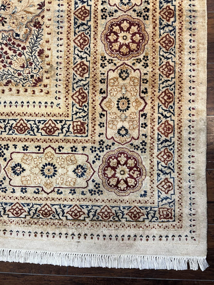 Persian Rug 9x11 Hand Knotted Wool Oriental Carpet Haji Jalili Ivory Cream