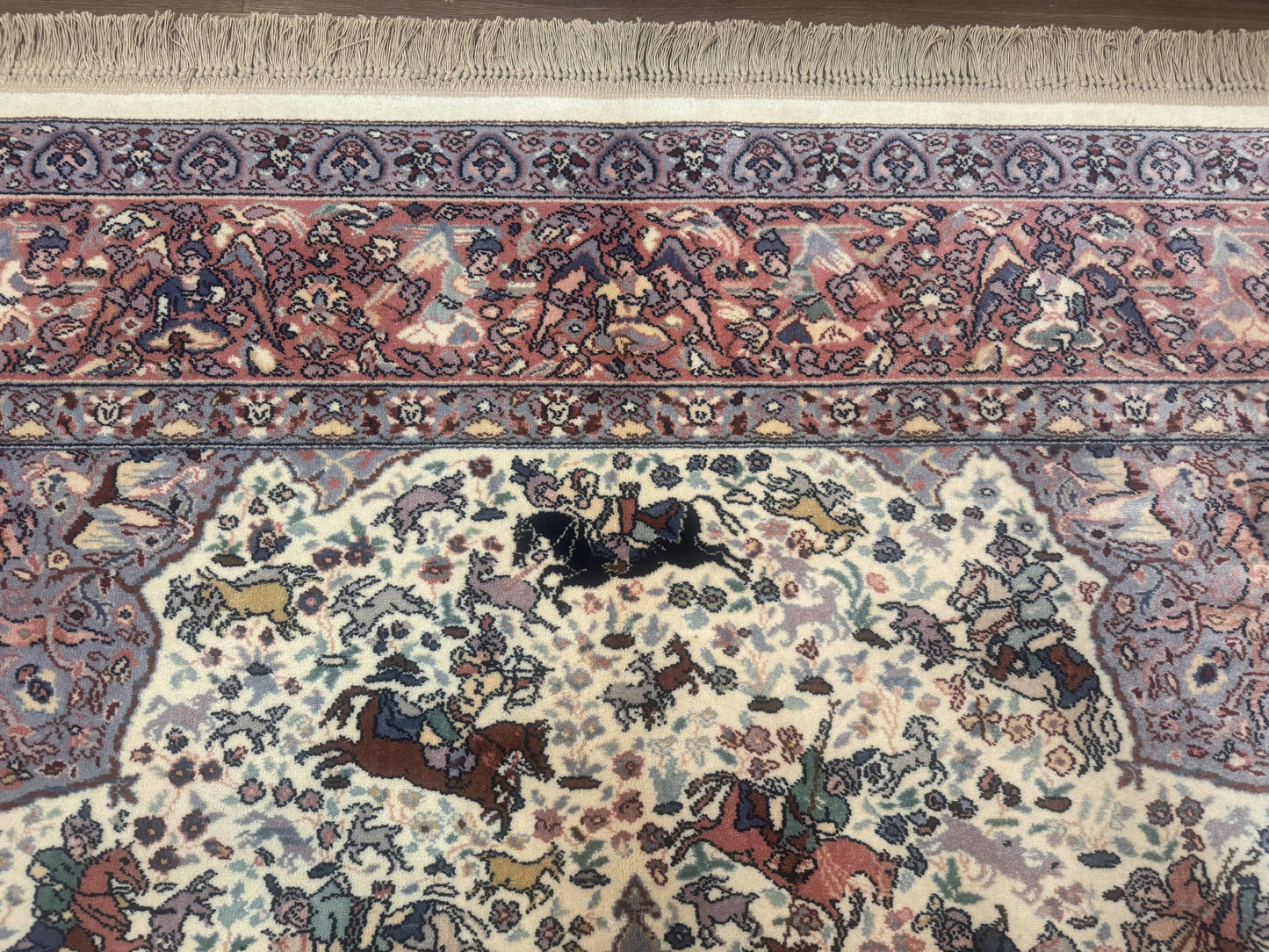 Karastan Ivory Hunting Rug 8 8 By 12 Vintage Wool Discontinued Original 700 Series Rare