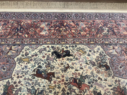 Karastan Ivory Hunting Rug 8 8 By 12 Vintage Wool Discontinued Original 700 Series Rare