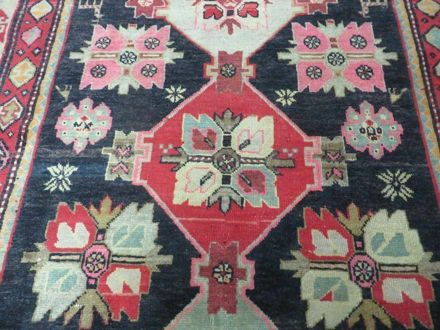 Antique Karabagh Caucasian Rug Handmade Wool 56x105 With Organic Dyes