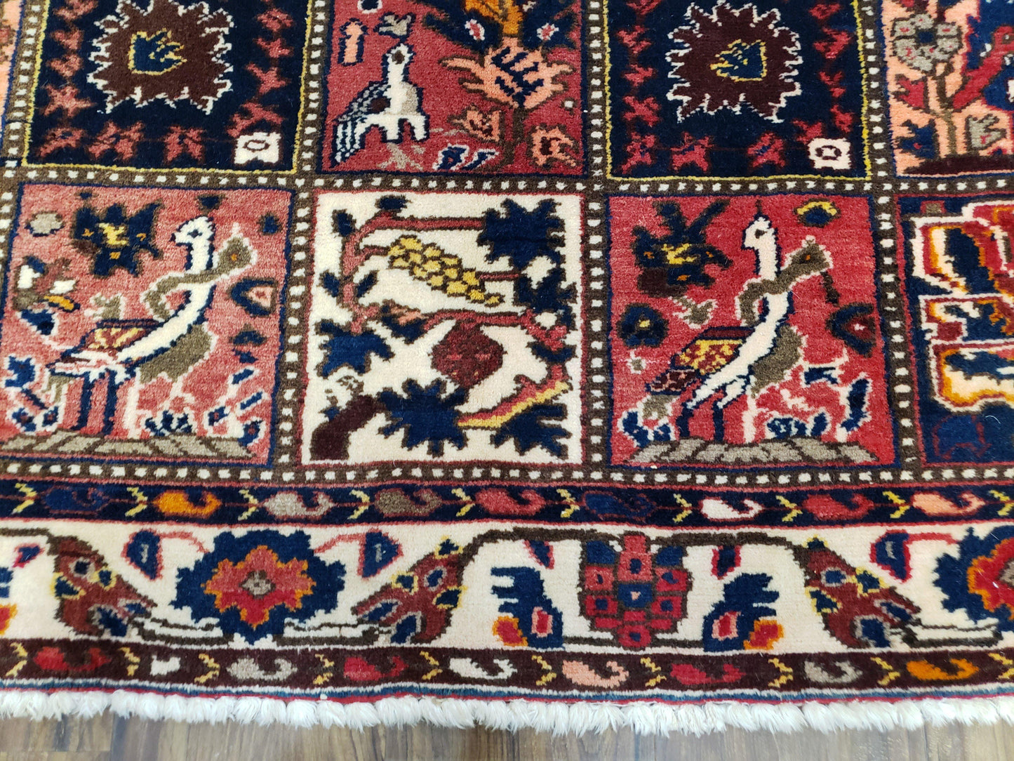 Persian Bakhtiari Rug Antique Hand Knotted Wool 5 Ft 3 In By 10 Ft Panel Design
