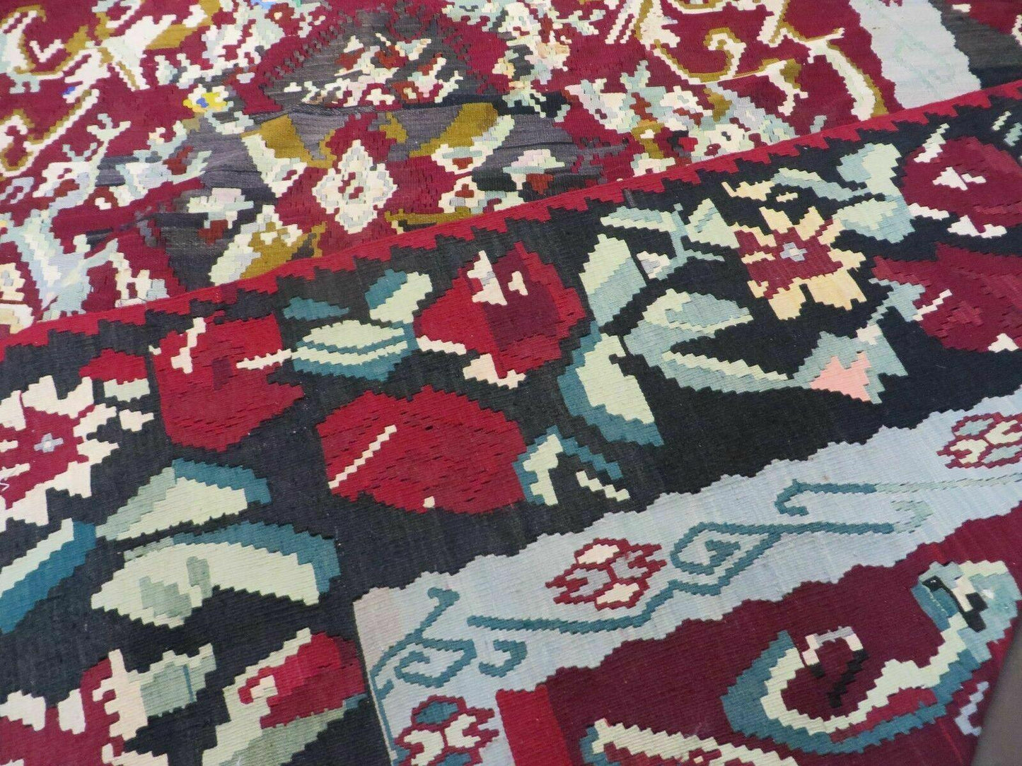 Kilim Rug 8x11 Handmade Flat Weave Karabagh Wool With Organic Dyes Vintage