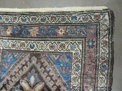 Antique Handmade Wool Rug From India With Floral Oriental Design