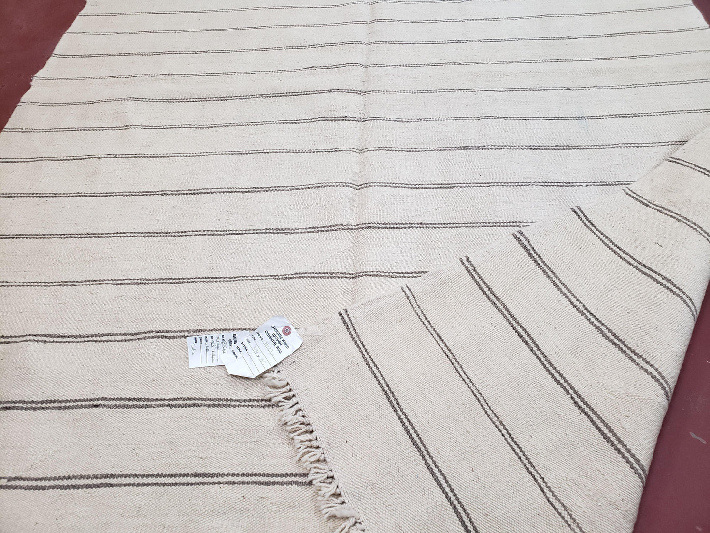 Turkish Kilim Rug Hand Knotted Striped Wool Area Rug 5x8 Southwestern Style