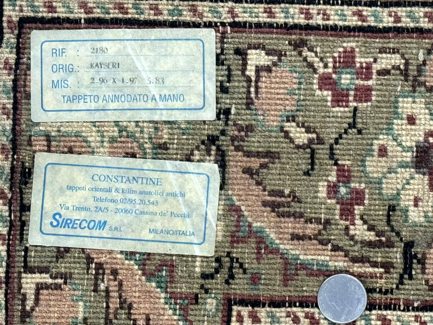 Antique Turkish Kayseri Rug 7x10 Hand Knotted Wool Area Rug