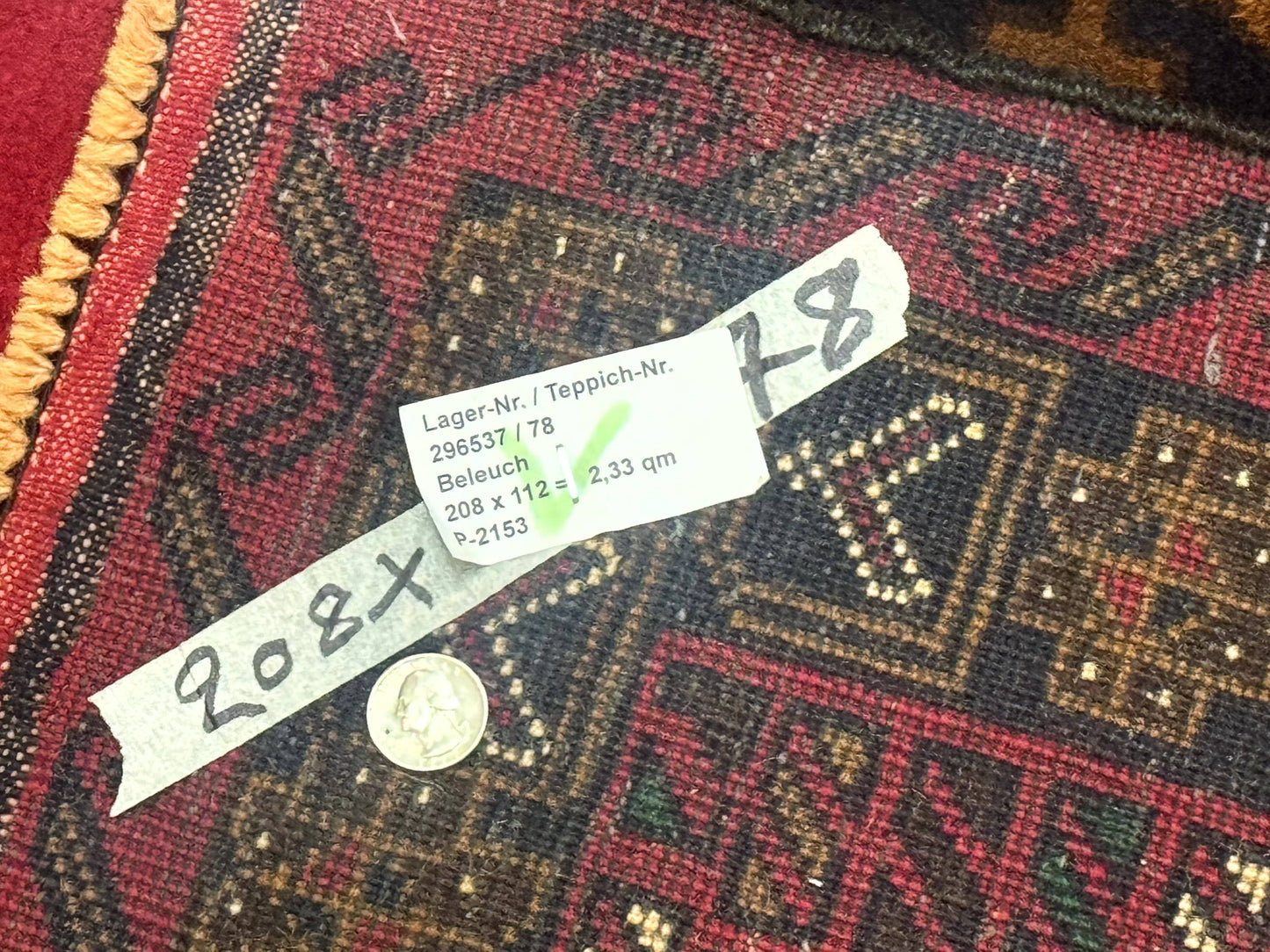 Afghan Balouch Rug Red 4x7 Handmade Wool Area Carpet Triple Medallions