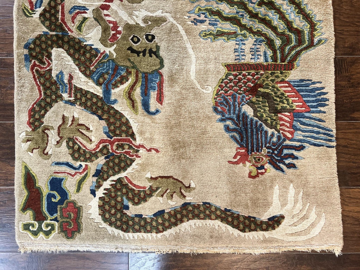 Peking Rug Handmade Wool Antique Chinese Oriental Carpet With Dragon Motifs