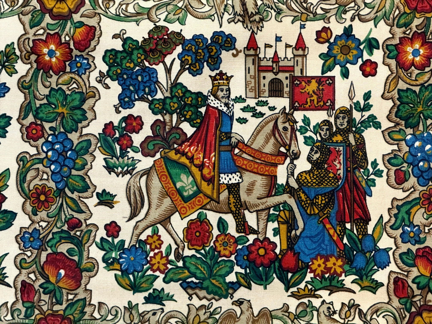 Vintage European Tapestry 4x4, Medievel Design