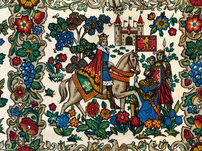 Vintage European Tapestry 4x4, Medievel Design