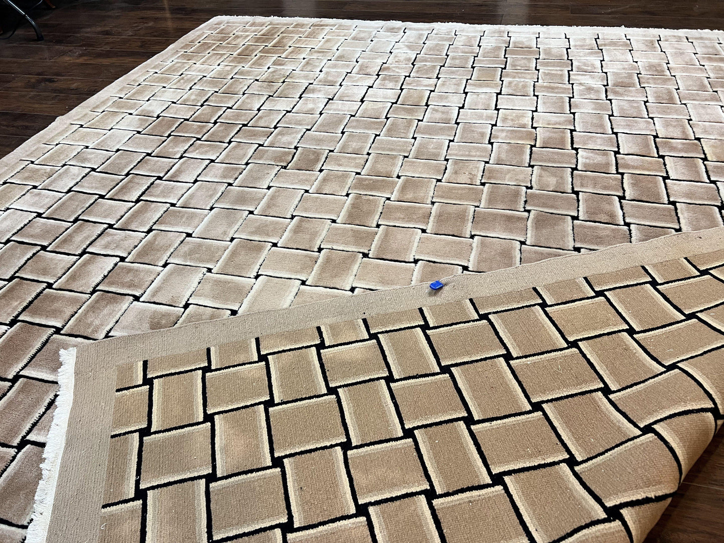 Tibetan Rug 9x12 Handmade Wool Modern Design Area Rug Accent