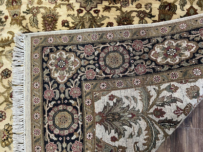 Indo Mahal Rug 6x9 Hand Knotted Wool Vintage Indian Floral Carpet In Living Room