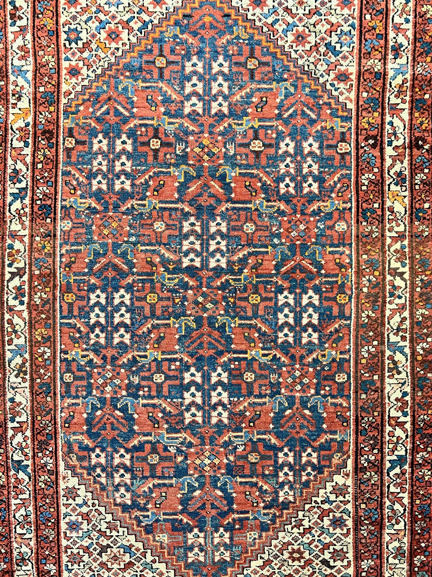 Persian Malayer Rug 4x7 Hand Knotted Wool Tribal Geometric Boho Antique Oriental Carpet