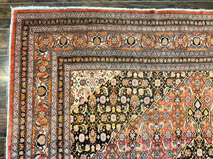 Rare Antique Persian Tabriz Rug 9x12, Red, Handmade, Wool