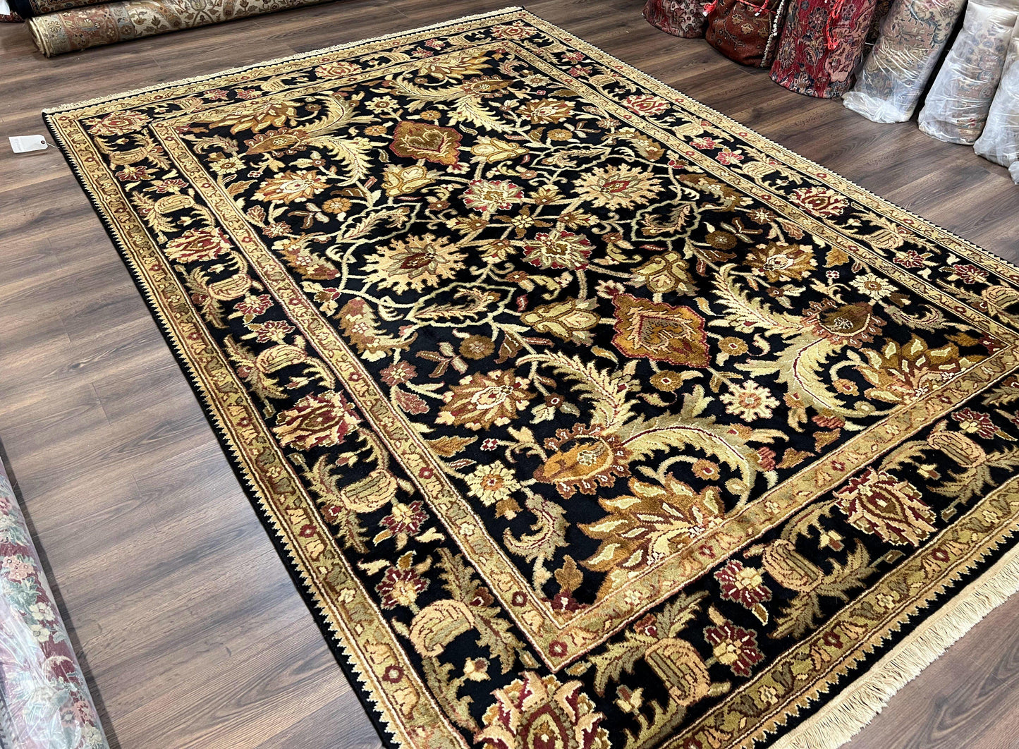 Indo Mahal Sultanabad Rug 8x11 Vintage Handmade Wool Floral Oriental Carpet