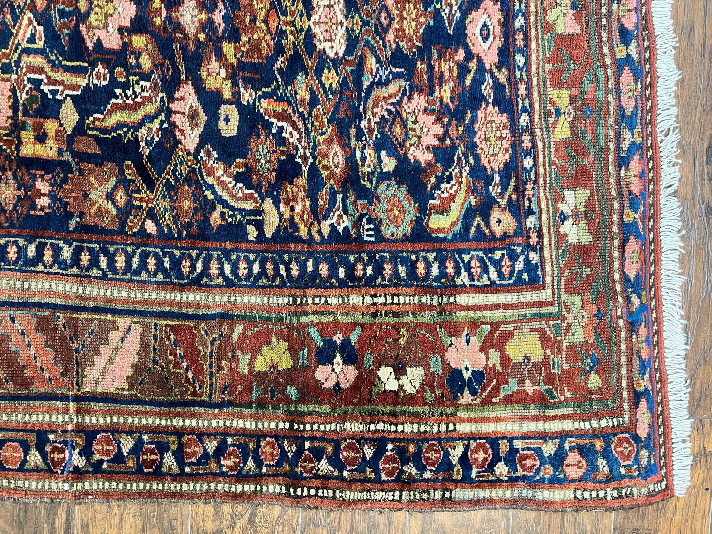 Caucasian Kalegy Rug 6x11, Wide Runner, Wool Hand Knotted Carpet, Navy Blue Tribal Rug, 1920s Antique Rug, 6 x 11 Oriental Carpet