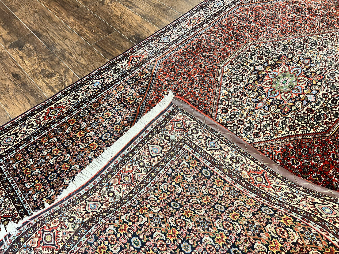 Persian Bidjar Rug 5x10 Hand Knotted Wool Vintage Carpet Mahi Herati Pattern