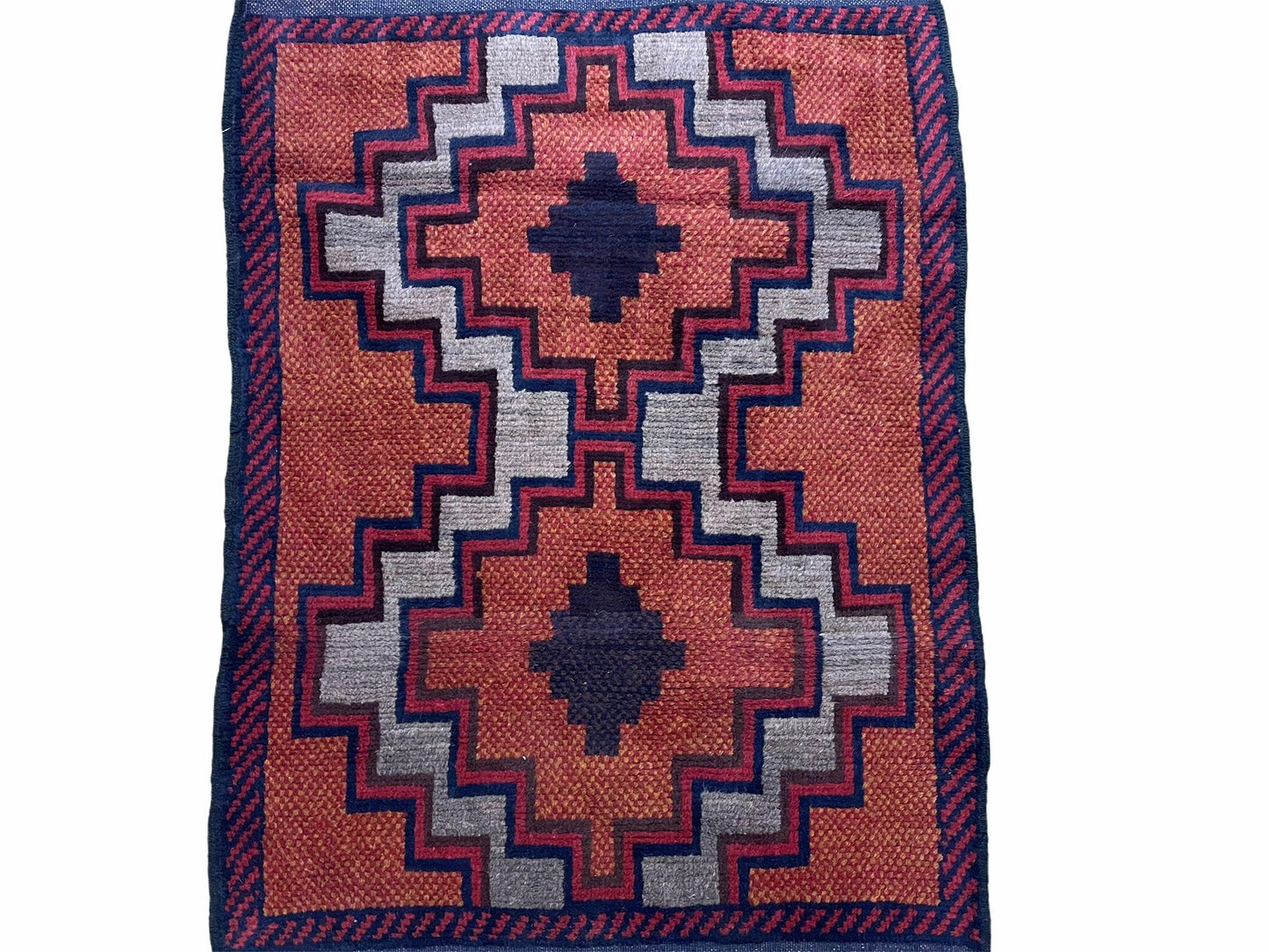 Balouchi Hand Knotted Vintage Tribal Wool Rug Afghan Red 2 Ft 8 In By 4 Ft 8 In