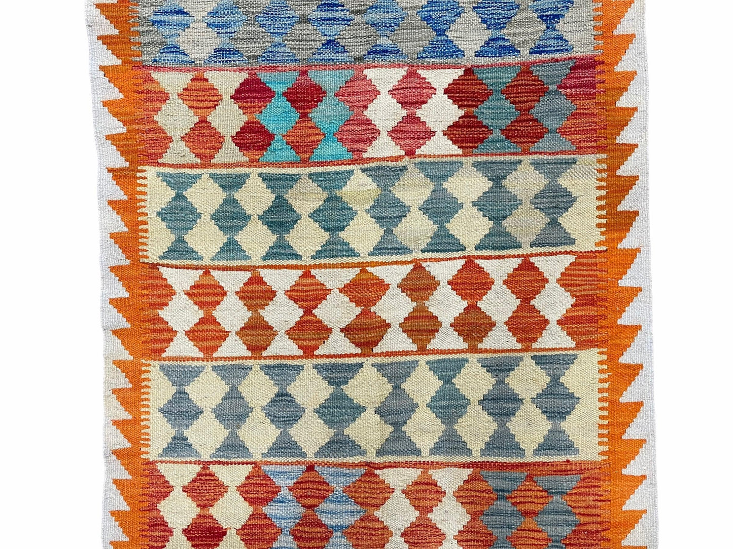 Small Chobi Kilim Rug 3x4 Colorful Diamond Kilim Small Turkish Multicolor Kilim with Diamond Pattern Wool Flatweave Nice