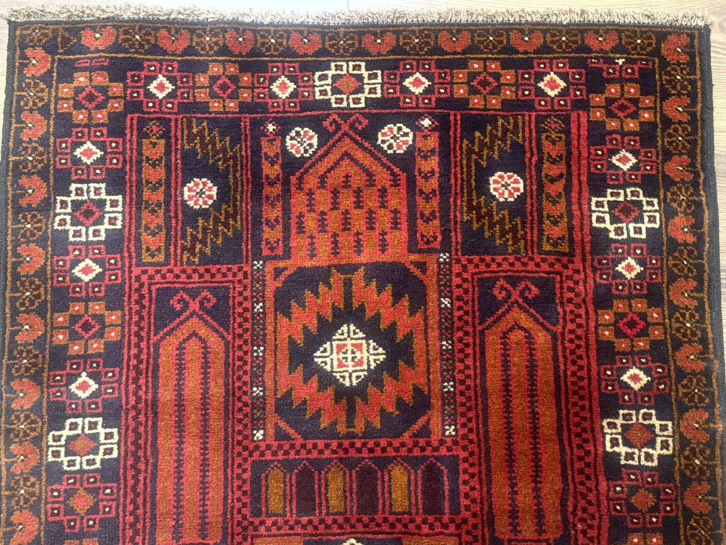 Balouch Rug Afghan Hand Knotted Wool Tribal Carpet 3x7 Red Colorful Traditional