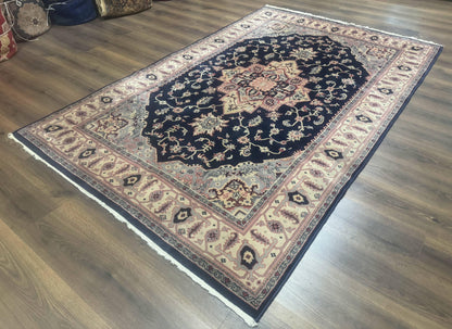 Karastan Navy Serapi Kara Shah Wool Rug Vintage Area Rug
