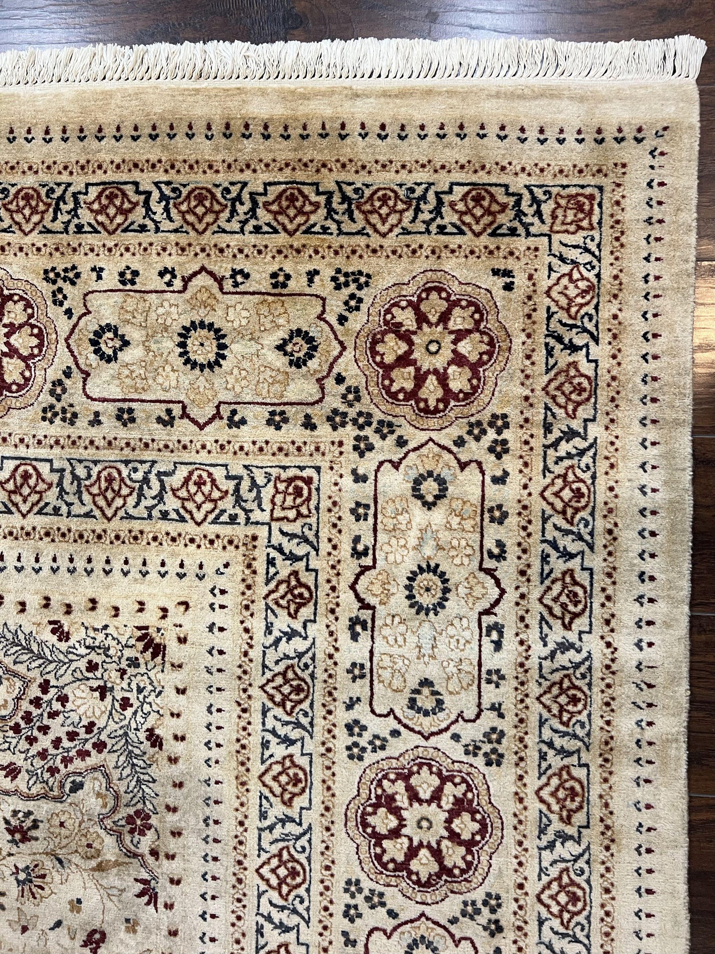 Persian Rug 9x11 Hand Knotted Wool Oriental Carpet Haji Jalili Ivory Cream