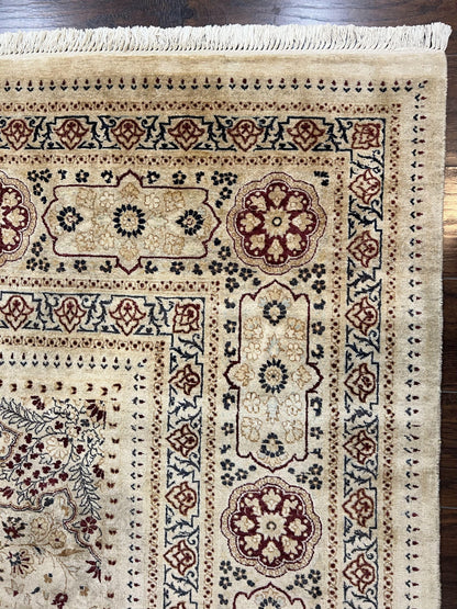 Persian Rug 9x11 Hand Knotted Wool Oriental Carpet Haji Jalili Ivory Cream