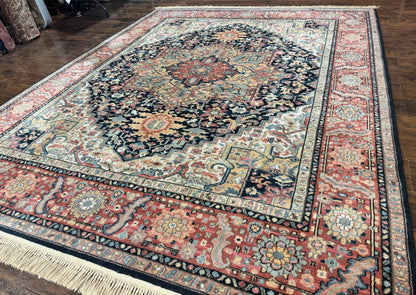 Karastan Navy Heriz #700/701 Rug, 8.8 x 10.6 Karastan Carpet, Wool Pile, Discontinued Vintage Karastan Rug, Original 700 Series, Geometric