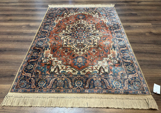 Karastan Rug 4x6 Vintage Serapi Wool Pile Antique Carpet 700 Series