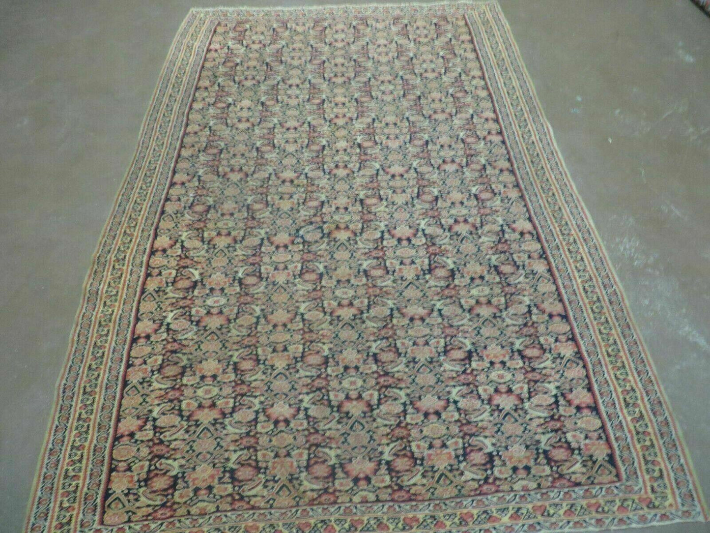Antique Turkish Kilim Rug Soumak Flat Weave Two Sided Tribal Wool 50x78 Inches