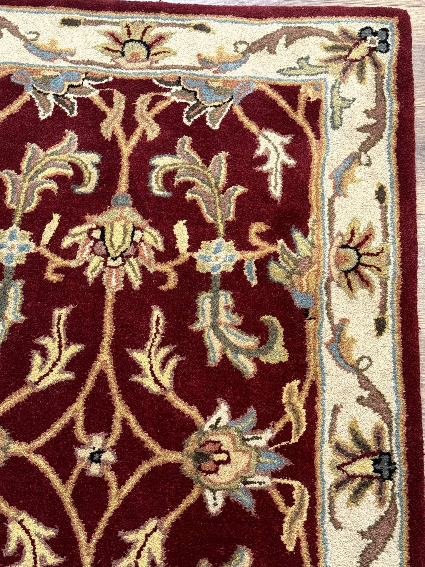 Floral Wool Rug 3x5 In Dark Red Safavieh Heritage Collection Pair B
