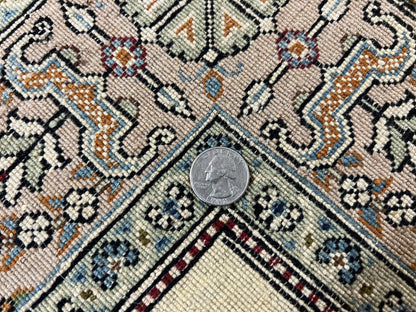 Persian Qum Pictorial Rug Vintage 5x7 Hand Knotted Wool and Silk