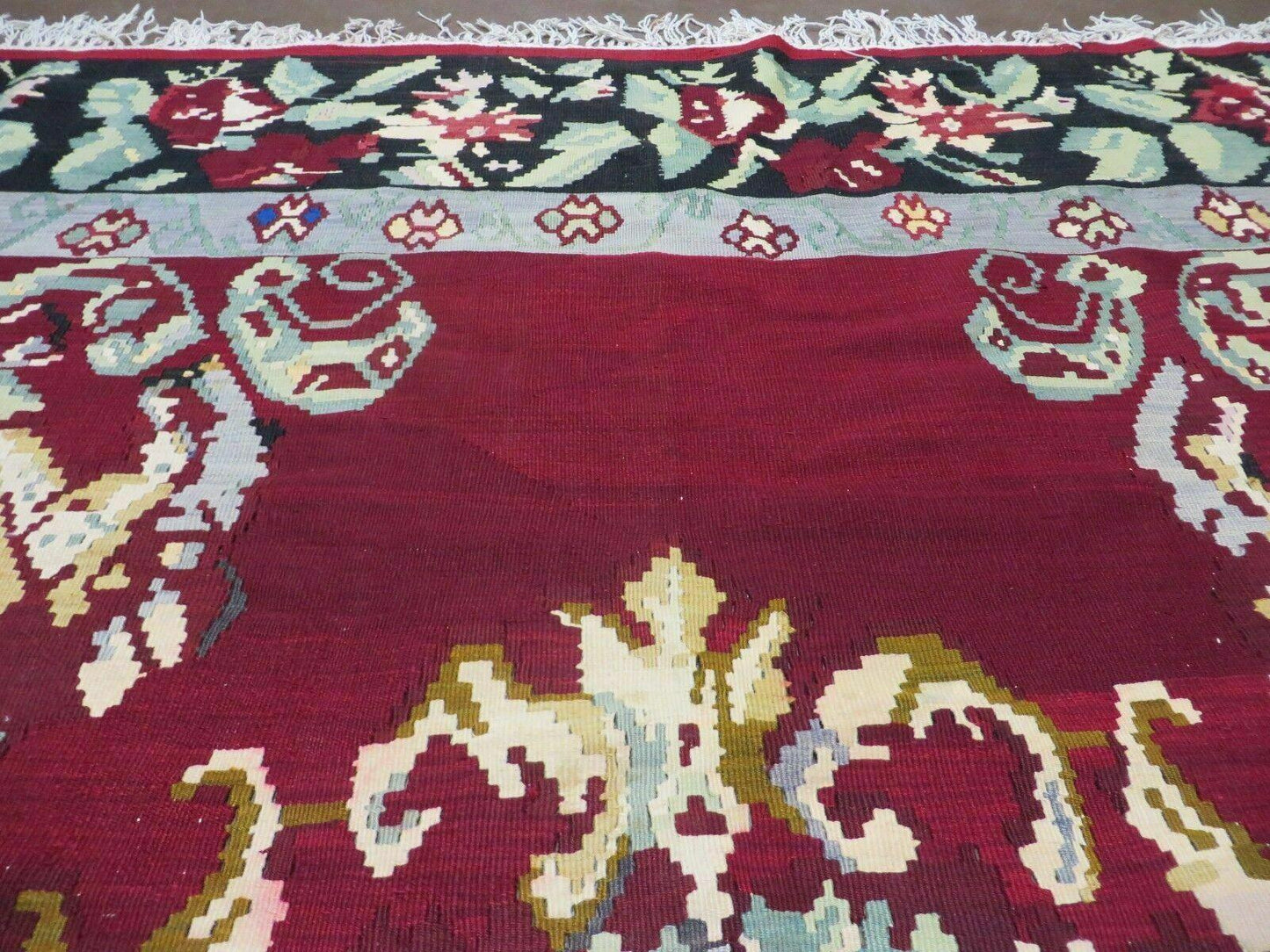 Kilim Rug 8x11 Handmade Flat Weave Karabagh Wool With Organic Dyes Vintage