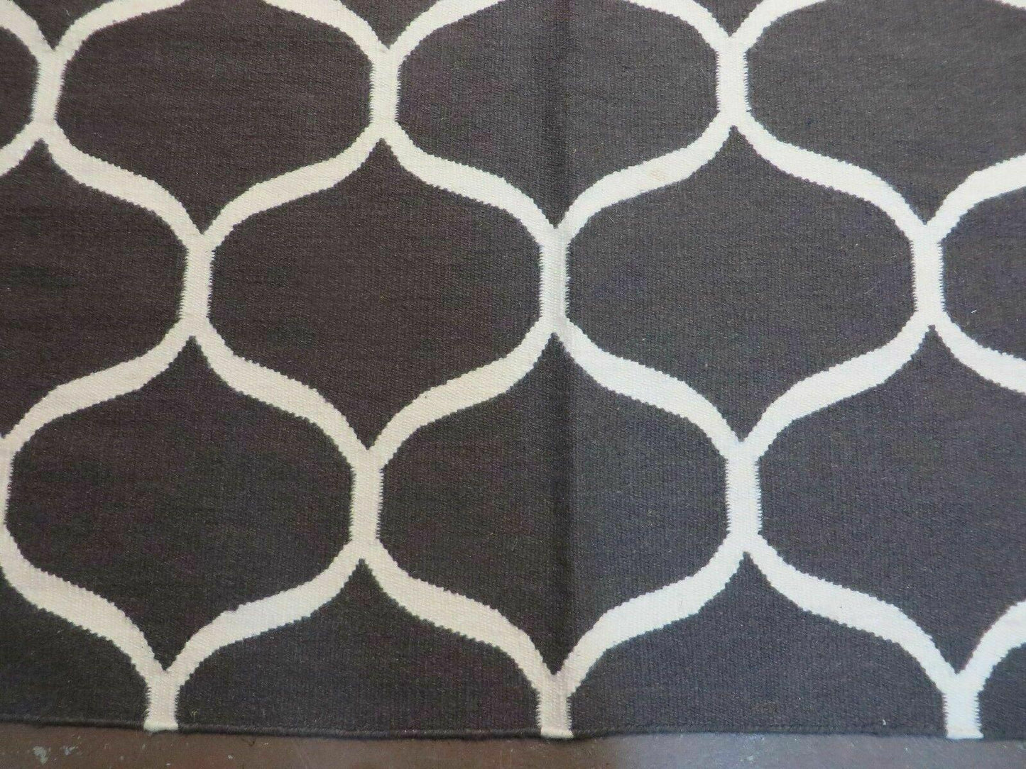 Handmade Flat Weave Wool Rug 5x8 Modern Contemporary Vegetable Dyes