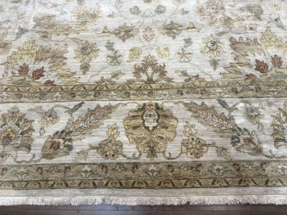 Palace Size Rug 12x15, Neutral Light Colors, Oat, Peshawar Chobi Oushak Rug, Handmade Wool Rug