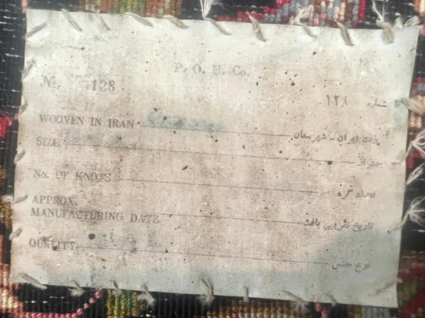 Antique Persian Kirman Rug 5x8, Floral Kirman, Midnight Blue/Black, Semi Open Field, Handmade Vintage Wool Carpet