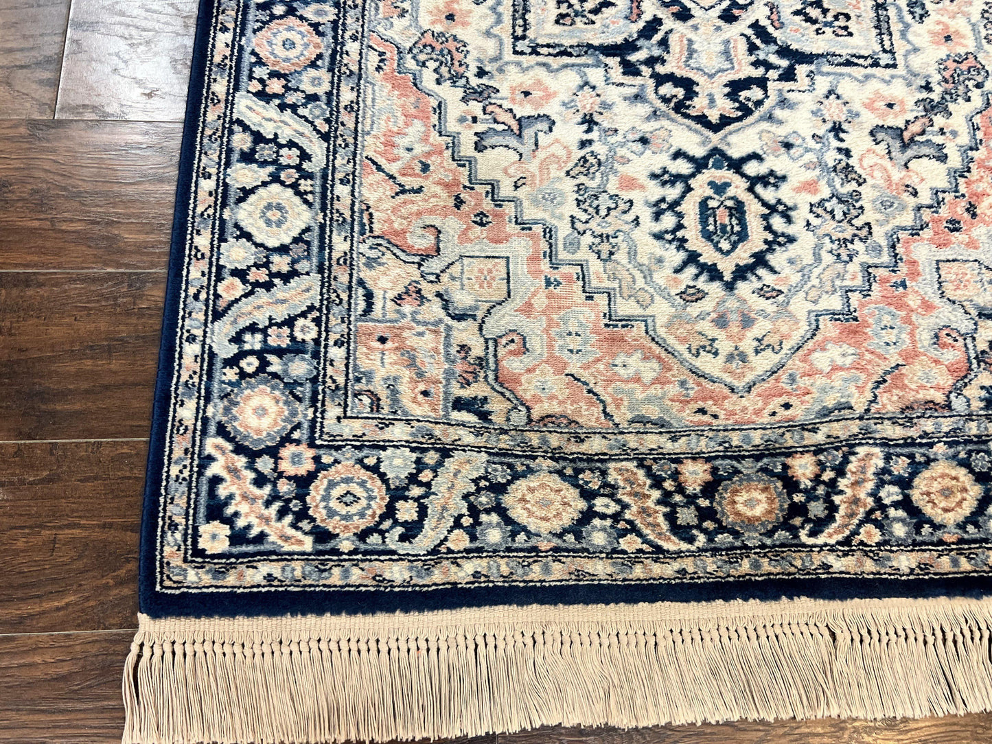 Karastan Blue Heriz Rug #748, Vintage Wool Karastan Carpet 4.3 x 6, Discontinued Original 700 Series Karastan Area Rug