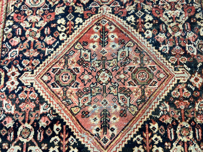 Persian Mahal Rug Antique Hand Knotted Wool Geometric Medallion 4x7