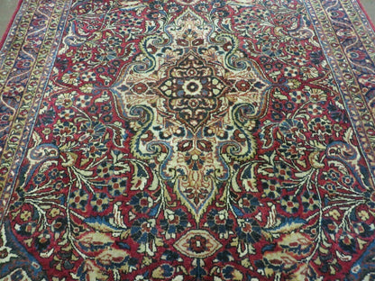 Antique Handmade Indian Wool Rug Agra Fine Weave Organic Vegetable Dyes 41x60